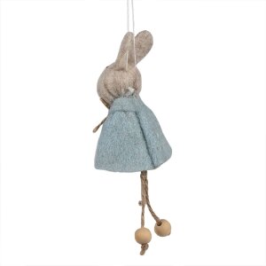 Clayre & Eef 65364 Decoratiehanger Konijn 6x3x13 cm Blauw