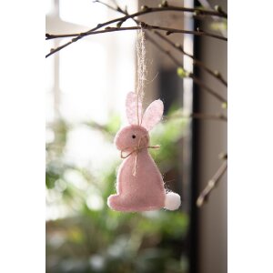 Clayre & Eef 65373 Decoratieve hanger konijn 6x1x10 cm Roze