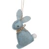 Clayre & Eef 65374 Decoratieve hanger konijn 6x1x10 cm Blauw