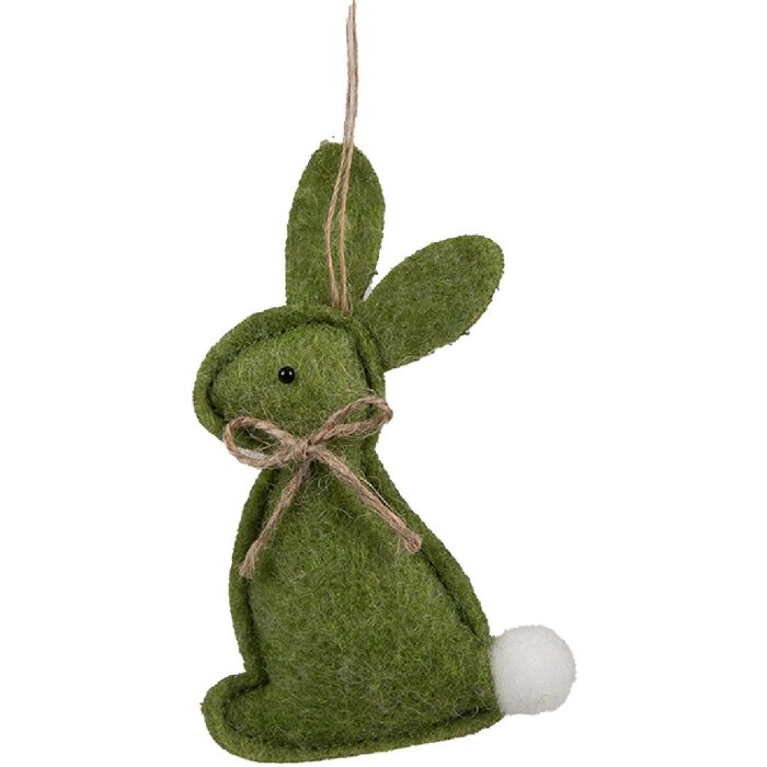 Clayre & Eef 65375 Decoratieve hanger konijn 6x1x10 cm Groen