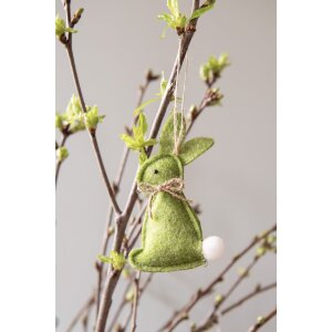 Clayre & Eef 65375 Decoratieve hanger konijn 6x1x10 cm Groen