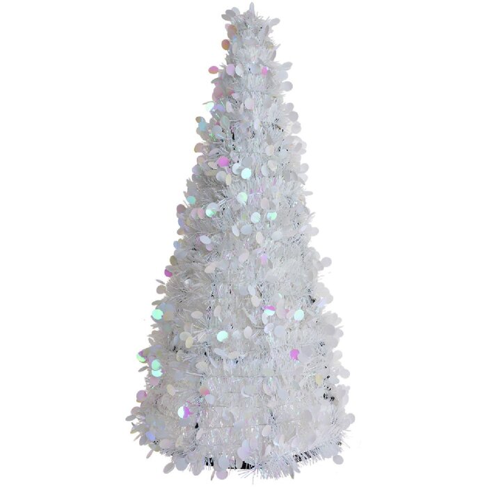 Clayre & Eef 65515 Decoratie kerstboom Ø 21x50 cm Wit