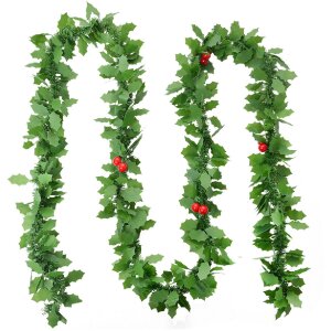 Clayre & Eef 65521 Kerstslinger decoratie 200 cm groen