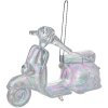 Clayre & Eef 65605 Decoratiehanger motorscooter 12x4x8 cm Zilverkleurig