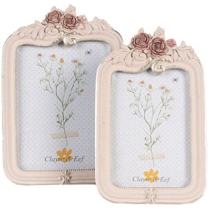 Clayre & Eef 2F1053 Fotolijst 14x2x22 cm / 10x15 cm Roze