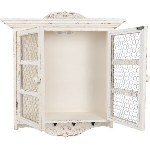 Clayre & Eef 5H0662 Wandkast wit 56x23x69 cm - Stijlvol opbergen