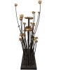 Clayre & Eef 5Y1188 Kaarshouder Bloemen Zwart Goud 69x15x66 cm