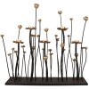 Clayre & Eef 5Y1188 Kaarshouder Bloemen Zwart Goud 69x15x66 cm