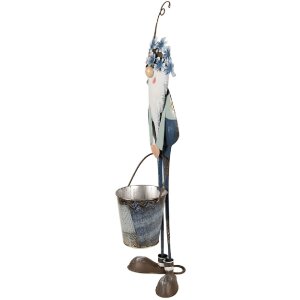 Clayre & Eef 5Y1221 Decoratie Dwerg Blauw Wit 19x18x67 cm