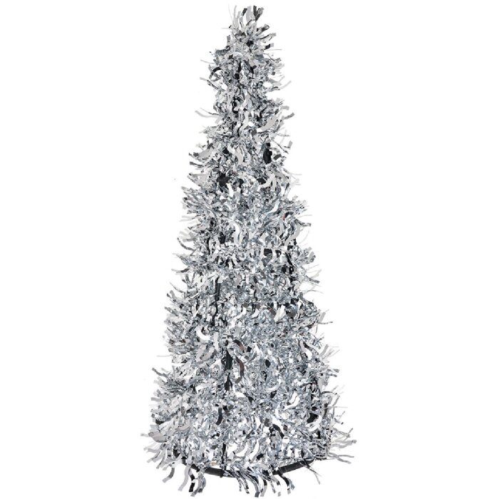 Clayre & Eef 65537L Kerstboom Decoratie Zilver Ø 18x46 cm