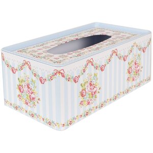 Clayre & Eef 6BL0119 Zakdoekdoos 25x13x10 cm Blauw