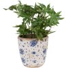 Clayre & Eef 6CE1658L Decoratie Bloempot Ø 16x16 cm Beige Blauw