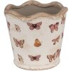 Clayre & Eef 6CE1664S Decoratie Bloempot Ø 13x12 cm Beige Roze