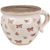 Clayre & Eef 6CE1665L Decoratie Bloempot 20x17x15 cm Beige Roze