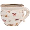 Clayre & Eef 6CE1665M Decoratie Bloempot 17x14x12 cm Beige Roze