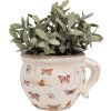 Clayre & Eef 6CE1665M Decoratie Bloempot 17x14x12 cm Beige Roze