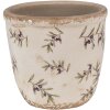 Clayre & Eef 6CE1669XS Decoratie Bloempot Ø 11x10 cm Beige Blauw