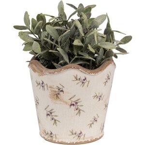 Clayre & Eef 6CE1672M Decoratie Bloempot Ø 16x15 cm Beige Blauw