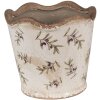 Clayre & Eef 6CE1672S Decoratie Bloempot Ø 13x12 cm Beige Blauw