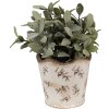 Clayre & Eef 6CE1672S Decoratie Bloempot Ø 13x12 cm Beige Blauw