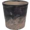 Clayre & Eef 6CE1719L Decoratie Bloempot Ø 17x16 cm Zwart Bruin