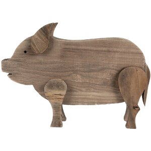 Clayre & Eef 6H2322 Decoratief Varken Bruin 42x9x28 cm