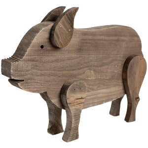 Clayre & Eef 6H2322 Decoratief Varken Bruin 42x9x28 cm