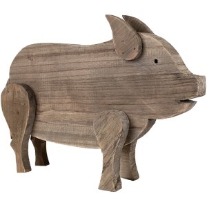 Clayre & Eef 6H2322 Decoratief Varken Bruin 42x9x28 cm