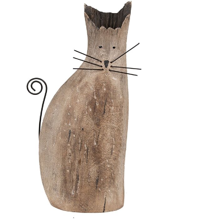 Clayre & Eef 6H2330 Decoratieve Kat Bruin 14x7x26 cm