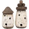 Clayre & Eef 6H2336 Decoratief Huis Witbruin Ø 11x17 cm