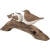 Clayre & Eef 6H2340 Decoratie Vogels 35x5x12 cm Bruin Wit