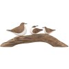 Clayre & Eef 6H2340 Decoratie Vogels 35x5x12 cm Bruin Wit