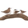 Clayre & Eef 6H2340 Decoratie Vogels 35x5x12 cm Bruin Wit