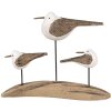 Clayre & Eef 6H2346 Decoratieve Vogels 17x5x14 cm Bruin Wit