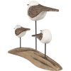 Clayre & Eef 6H2346 Decoratieve Vogels 17x5x14 cm Bruin Wit