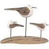 Clayre & Eef 6H2346 Decoratieve Vogels 17x5x14 cm Bruin Wit