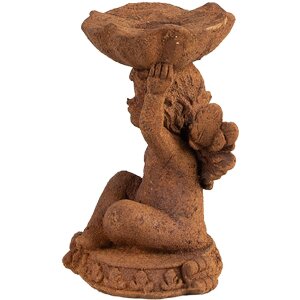 Clayre & Eef 6PR4069 Kaarshouder Engel Bruin 7x7x12 cm