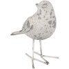 Clayre & Eef 6PR4122 Decoratieve Vogel 15x7x14 cm Grijs - Stijlvol Woonaccessoire