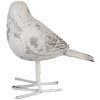 Clayre & Eef 6PR4122 Decoratieve Vogel 15x7x14 cm Grijs - Stijlvol Woonaccessoire