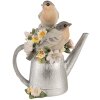 Clayre & Eef 6PR4982 Vogels op Gieter Decoratie 11x8x13cm Grijs