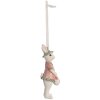 Clayre & Eef 6PR4990 Hanger Konijn Wit Roze Deco 4x4x10 cm