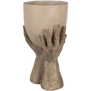 Clayre & Eef 6PR5061 Decoratie Bloempot 22x19x37 cm Beige