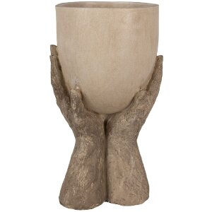 Clayre & Eef 6PR5061 Decoratie Bloempot 22x19x37 cm Beige