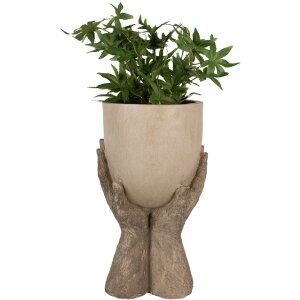 Clayre & Eef 6PR5061 Decoratie Bloempot 22x19x37 cm Beige