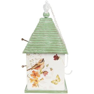 Clayre & Eef 6Y5493 Decoratie Vogelhuisje 20x18x38 cm Wit Groen