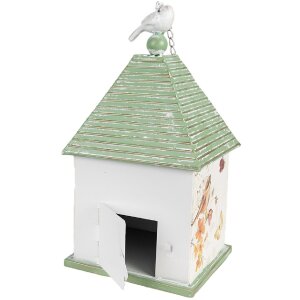 Clayre & Eef 6Y5493 Decoratie Vogelhuisje 20x18x38 cm Wit Groen