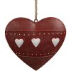 Clayre & Eef 6Y5552 Hart Decoratieve Hanger Rood 11x2x10 cm