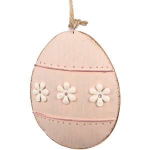 Clayre & Eef 6Y5576 Decoratieve Hanger Ei Roze 10x2x8 cm