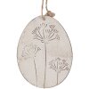 Clayre & Eef 6Y5580 Decoratieve Hanger Ei Wit 10x8 cm Paassieraden