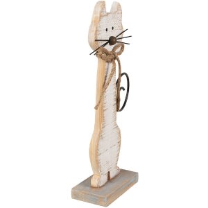 Clayre & Eef 6Y5594 Decoratie Kat 21x8x38 cm Wit